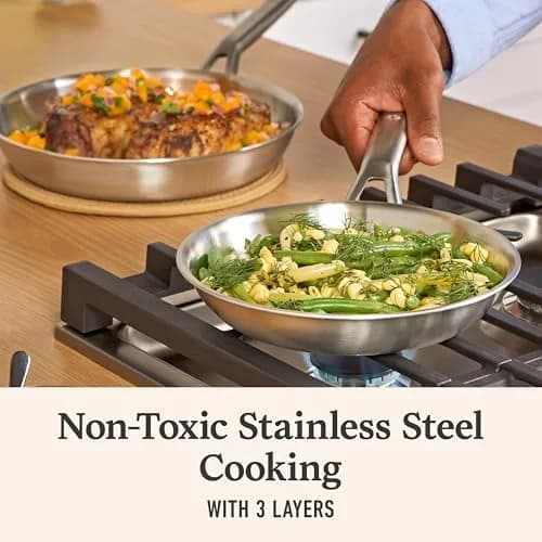 Calphalon 6-Piece Stainless Steel Cookware Set | Turbo Heat Tech, Oven Safe 450°F, Induction Compatible thumbnail 2