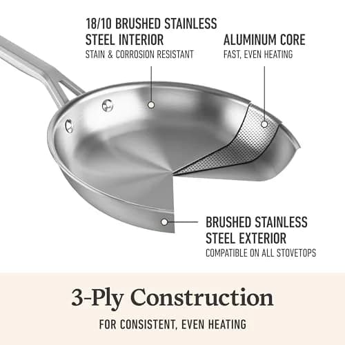 Calphalon 6-Piece Stainless Steel Cookware Set | Turbo Heat Tech, Oven Safe 450°F, Induction Compatible thumbnail 3