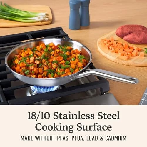 Calphalon 6-Piece Stainless Steel Cookware Set | Turbo Heat Tech, Oven Safe 450°F, Induction Compatible thumbnail 4