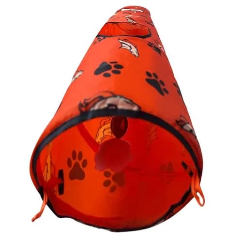Pets First NFL Denver Broncos Cat Tunnel Tube Toy with Plush Football, Collapsible & Durable, All-Over Team Logo, for Cats to Play, Peek & Hide thumbnail 4