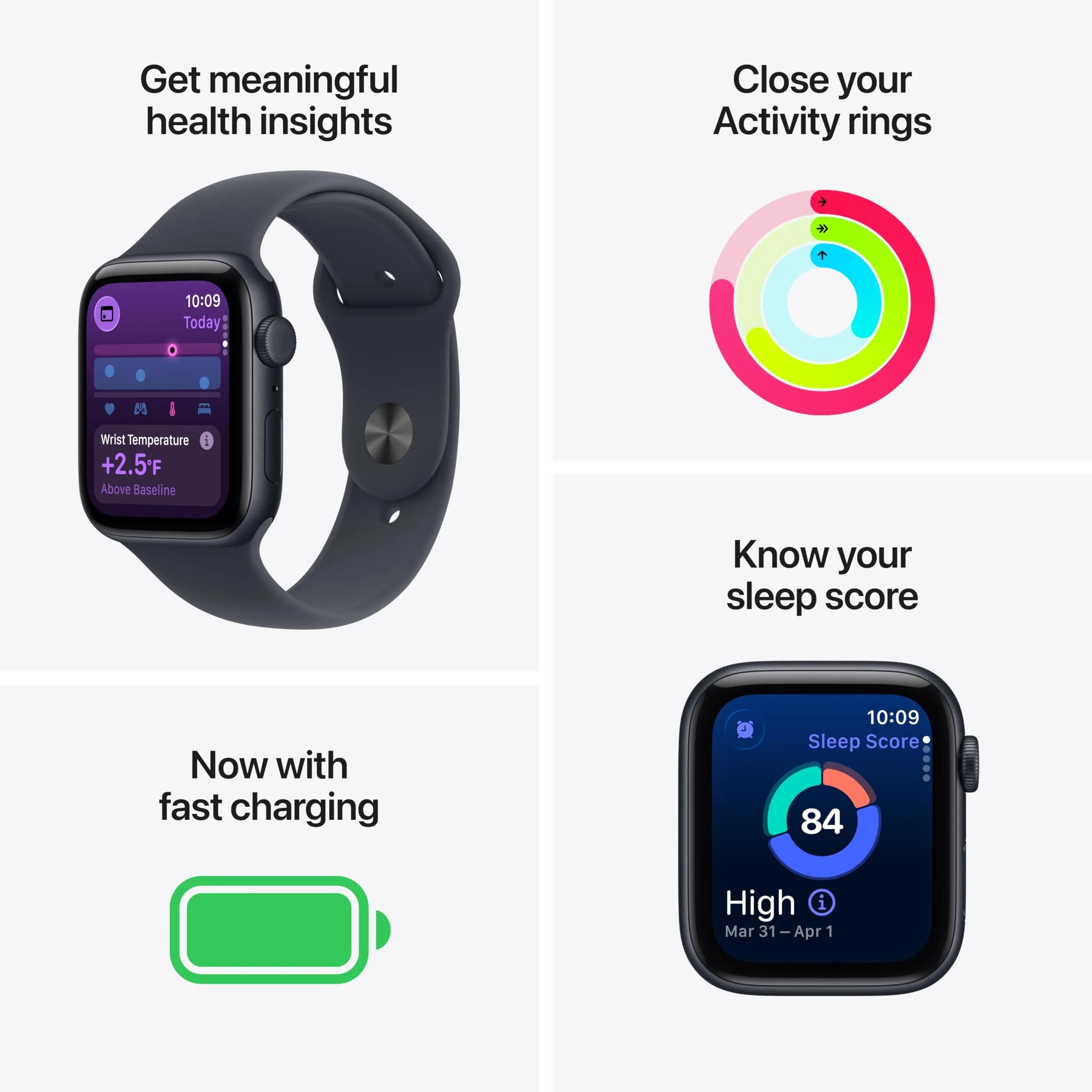 Apple Watch SE 3 GPS + Cellular 44mm Midnight Aluminium Case with Midnight Sport Band M/L - view 2