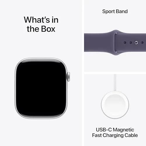 Apple Watch Series 11 GPS 46mm Silver Aluminum Case with Purple Fog Sport Band | Health & Fitness Tracker thumbnail 6