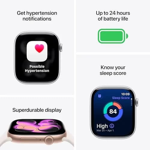 Apple Watch Series 11 GPS 46mm Rose Gold Aluminum Case with Light Blush Sport Band | Health & Fitness Tracking thumbnail 3