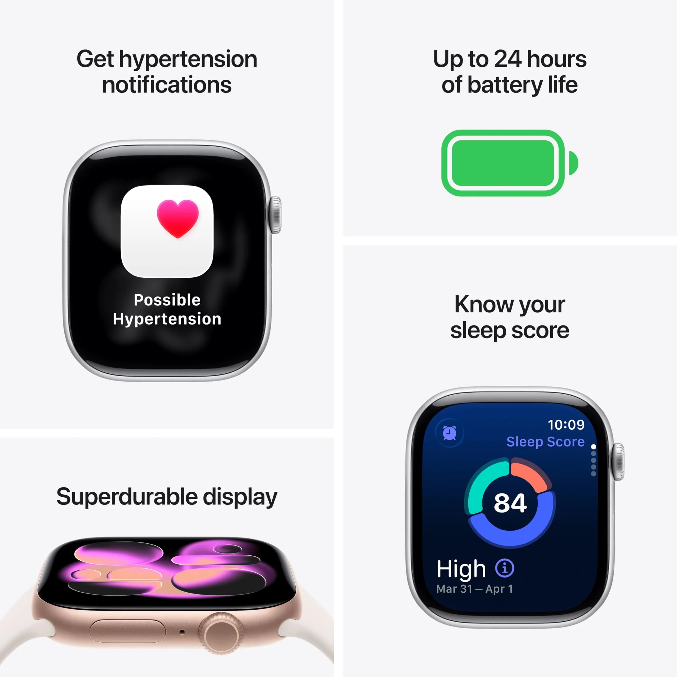 Apple Watch Series 11 Smartwatch with Silver Aluminum Case & Purple Fog Sport Band, 42mm GPS + Cellular | Health & Fitness Tracker - view 3