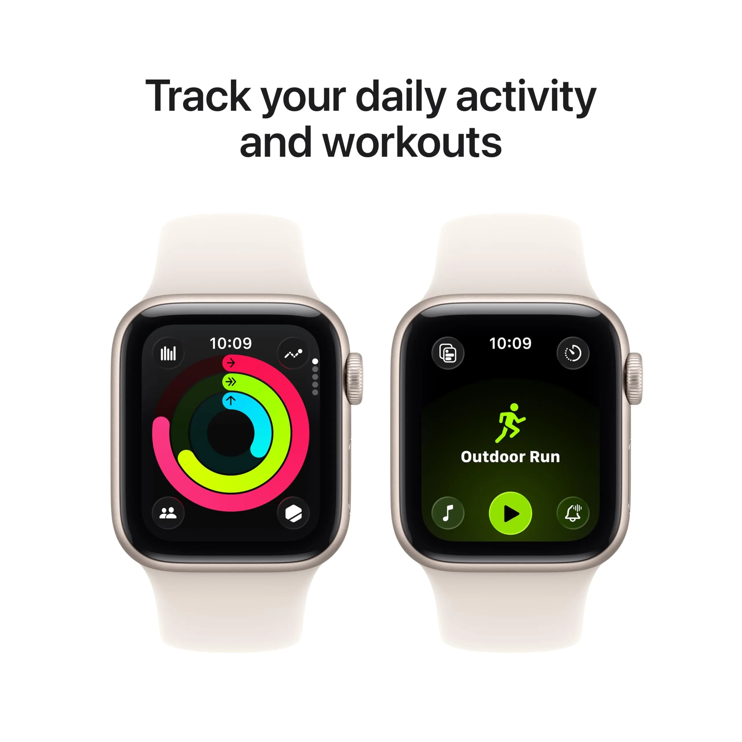 Apple Watch SE (2nd gen) 40mm Starlight Aluminium GPS + Cellular with Starlight Sport Band - Smartwatch - view 5