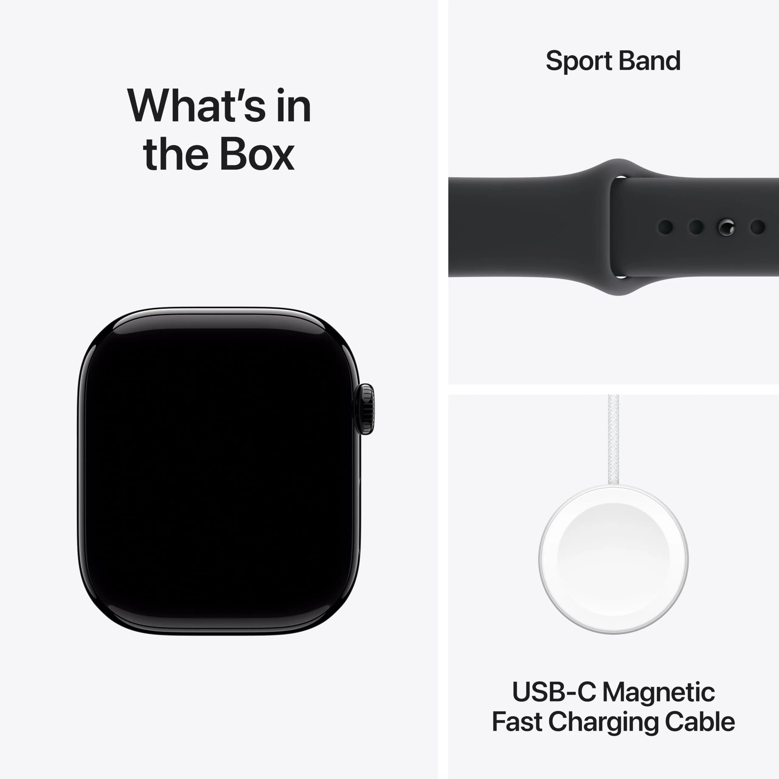 Apple Watch Series 11 GPS + Cellular 46mm Jet Black Aluminum Case with Black Sport Band | Health & Fitness Tracking - view 6