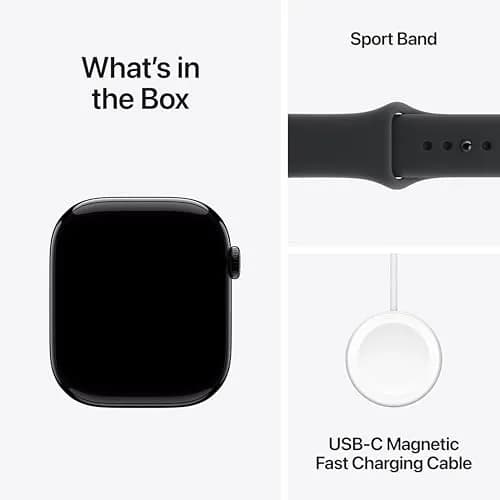 Apple Watch Series 11 GPS + Cellular 46mm Jet Black Aluminum Case with Black Sport Band | Health & Fitness Tracking thumbnail 6