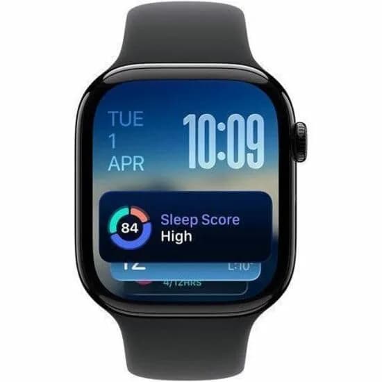 Apple Watch Series 11 GPS + Cellular 46mm Jet Black Aluminum Case with Black Sport Band | Health & Fitness Tracking - view 4