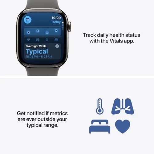 Apple Watch Series 11 GPS 42mm Space Gray Aluminum Case with Black Sport Band | Health & Fitness Tracker thumbnail 4
