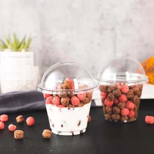 Lullaby 50 Pack 9 oz Clear Plastic Dessert Cups with Cross Hole Dome Lids | Disposable Party Cups for Daily Use thumbnail 9