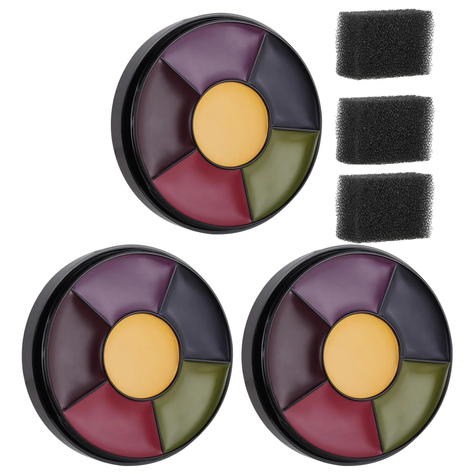 MEICOLY 3-Pack 6-Color Bruise Wheel SFX Makeup Kit | Realistic Trauma & Camo Face Body Paint - main product image