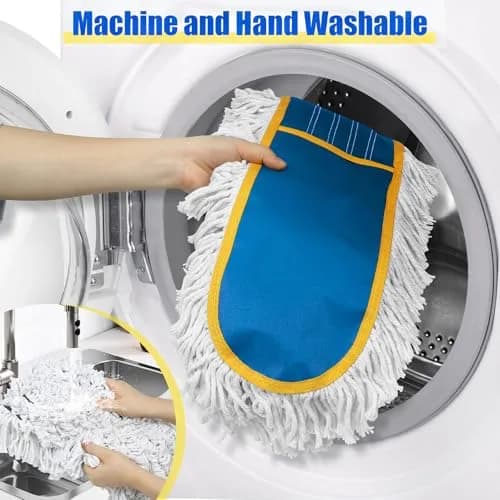 BUVE 24" Commercial Dust Mop for Floor Cleaning | Heavy Duty Industrial Wet & Dry Mop with Cotton Pads thumbnail 6