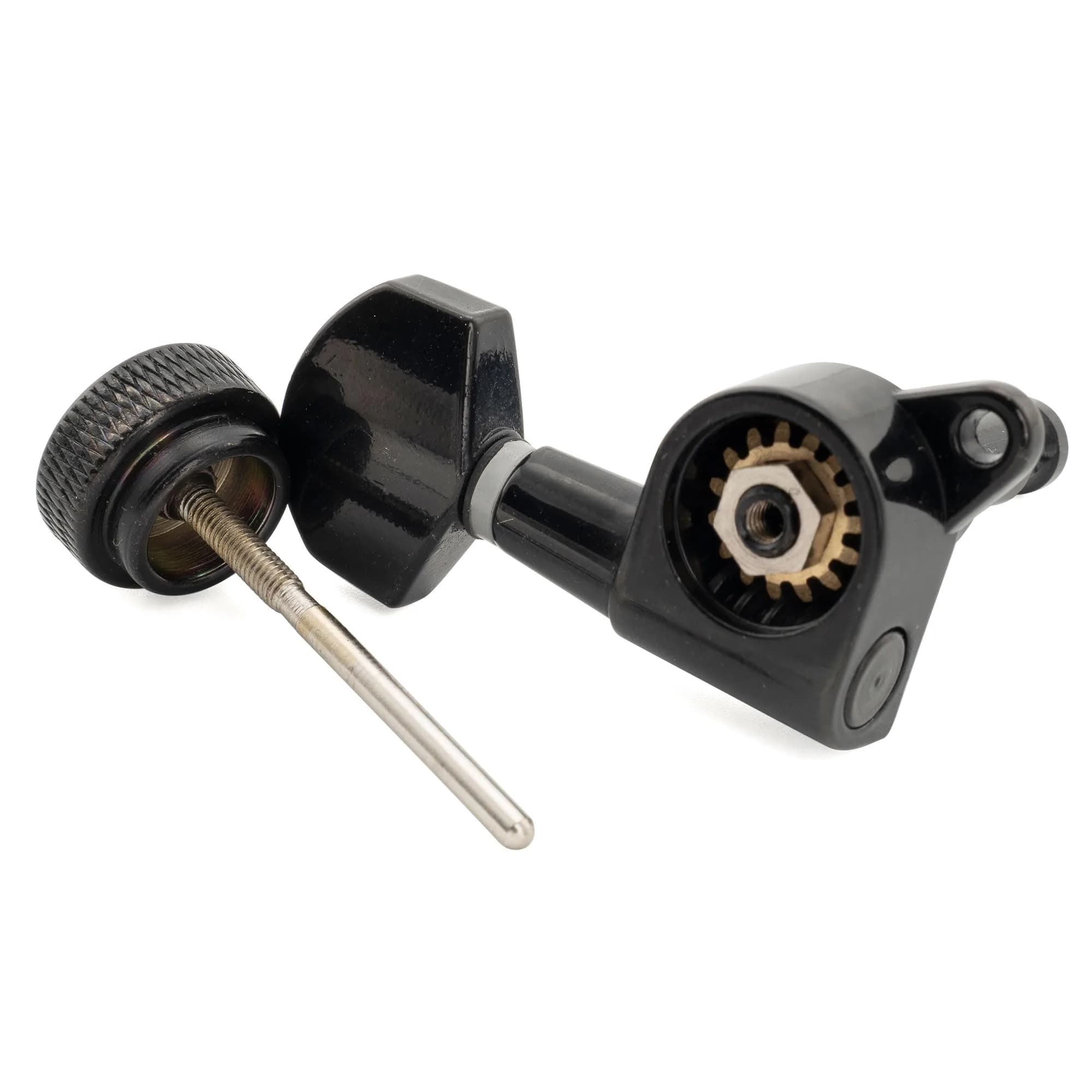 Musiclily Pro Single Locking Bass Tuning Peg 15:1 Ratio for Strat Tele Electric Guitar, Black | Sealed Die-Cast Zinc Alloy - view 6