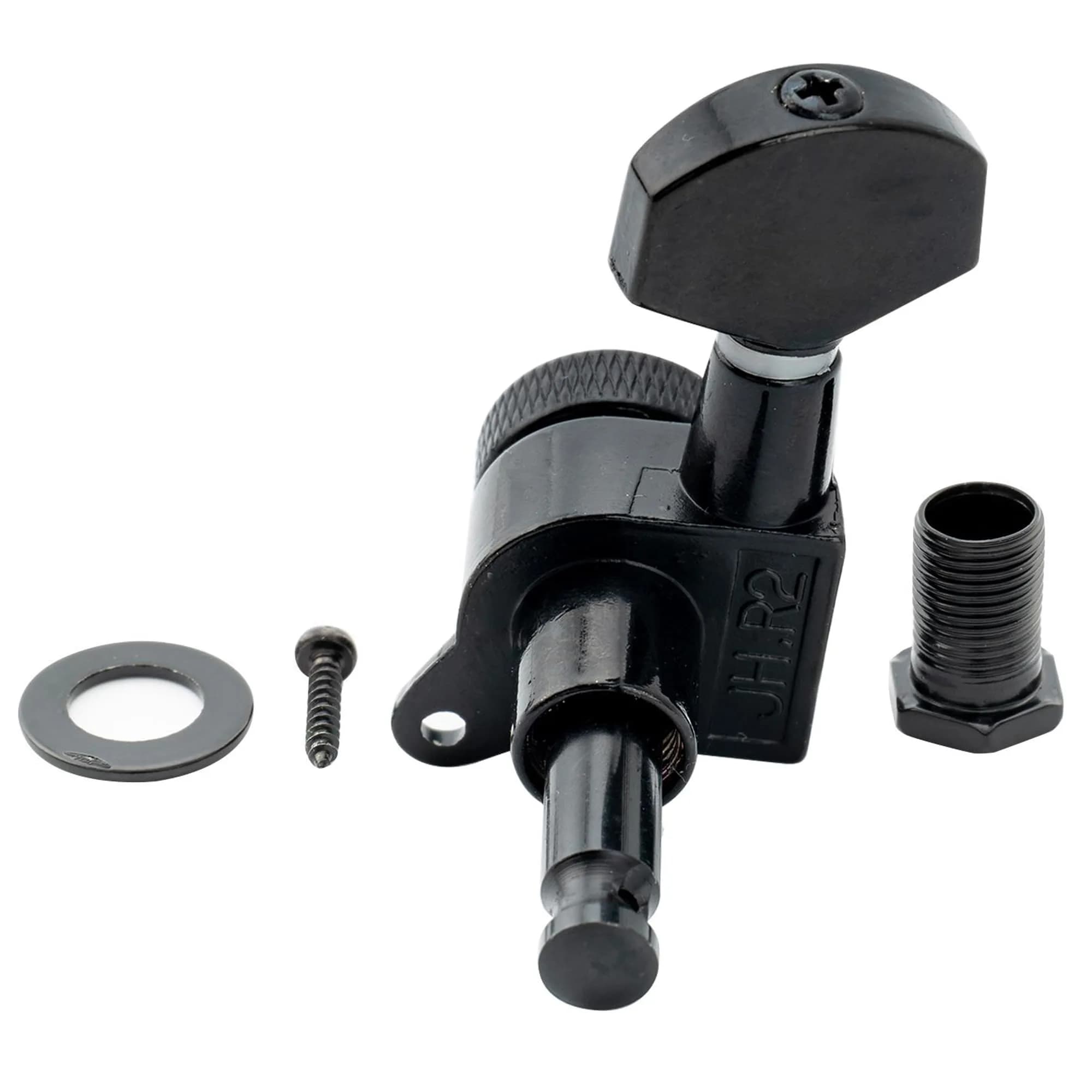 Musiclily Pro R15J Bass Side Locking Tuner, Single R Black, 10mm Peg Hole, 15:1 Ratio - view 4