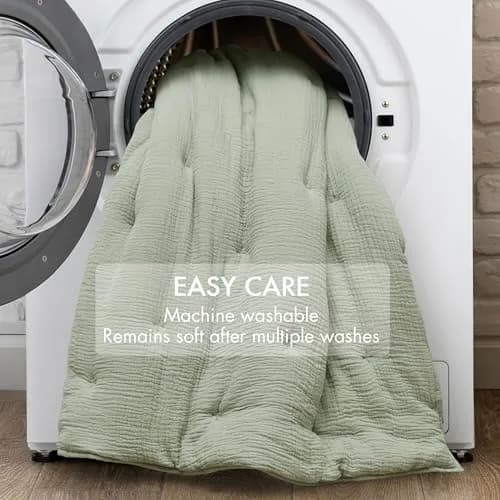 Harbor House Cotton Muslin Quilt Set Sage King | Lightweight All-Season Comfort with Embroidered Tacking thumbnail 7