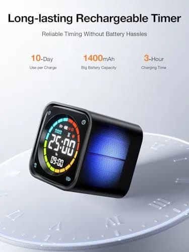 Ticktime Pomodoro Timer Cube 3 Alarm Silent Vibrate Clock 5/10/30/60 Min Obsidian Black thumbnail 6