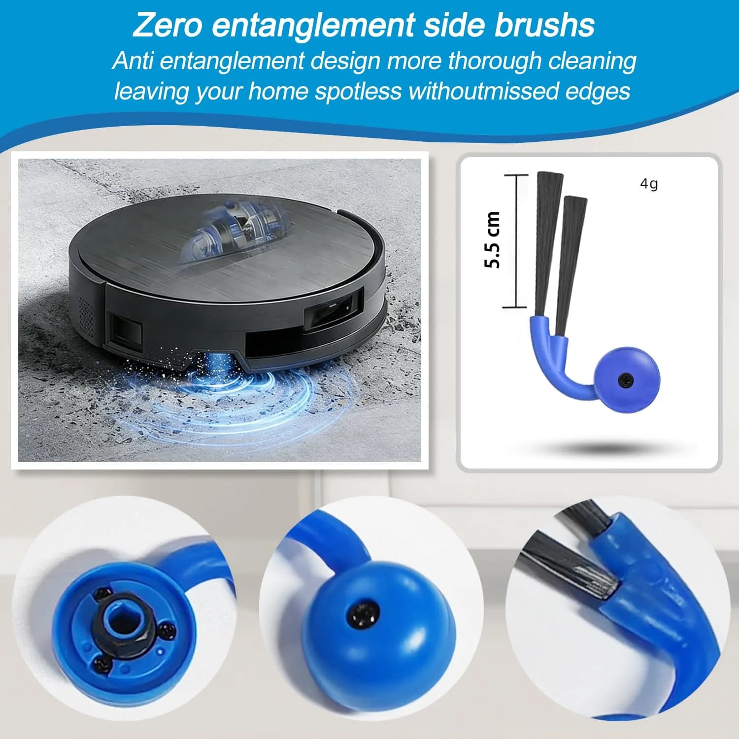 XVXUOU Replacement Accessories Kit for Ecovacs Deebot X11 OmniCyclone & Yeedi S20 Infinity Robot Vacuums | 2 Main Brushes, 6 Mop Cloths, 6 HEPA Filters, 6 Side Brushes - view 6