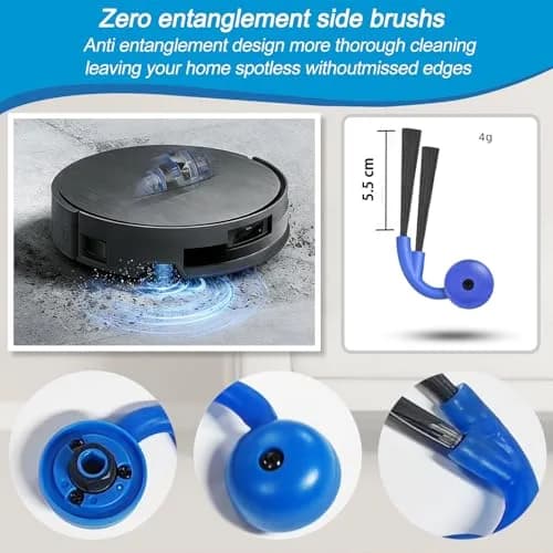 XVXUOU Replacement Accessories Kit for Ecovacs Deebot X11 OmniCyclone & Yeedi S20 Infinity Robot Vacuums | 2 Main Brushes, 6 Mop Cloths, 6 HEPA Filters, 6 Side Brushes thumbnail 6