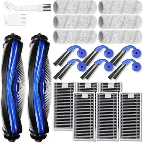 XVXUOU Replacement Accessories Kit for Ecovacs Deebot X11 OmniCyclone & Yeedi S20 Infinity Robot Vacuums | 2 Main Brushes, 6 Mop Cloths, 6 HEPA Filters, 6 Side Brushes thumbnail 1