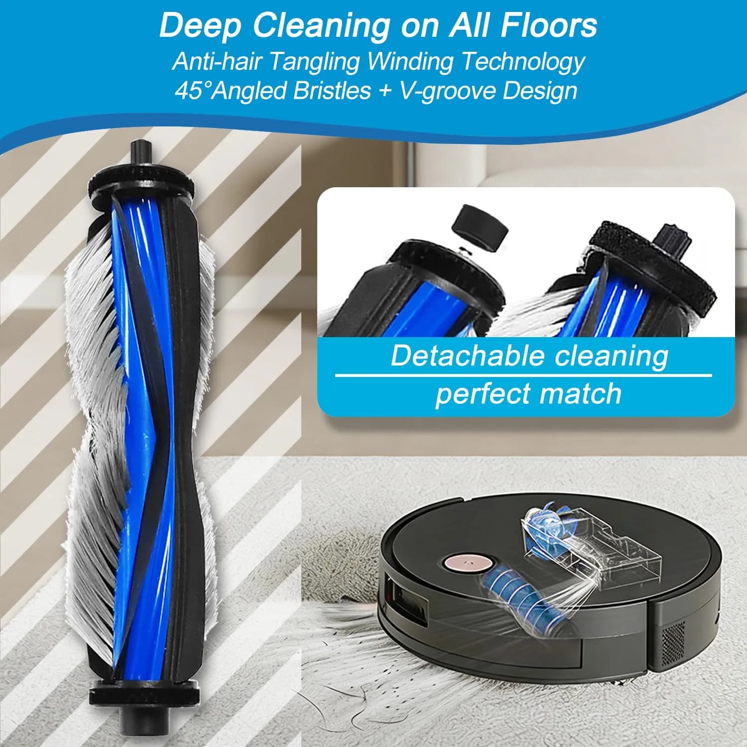 XVXUOU Replacement Accessories Kit for Ecovacs Deebot X11 OmniCyclone & Yeedi S20 Infinity Robot Vacuums | 2 Main Brushes, 6 Mop Cloths, 6 HEPA Filters, 6 Side Brushes - view 3