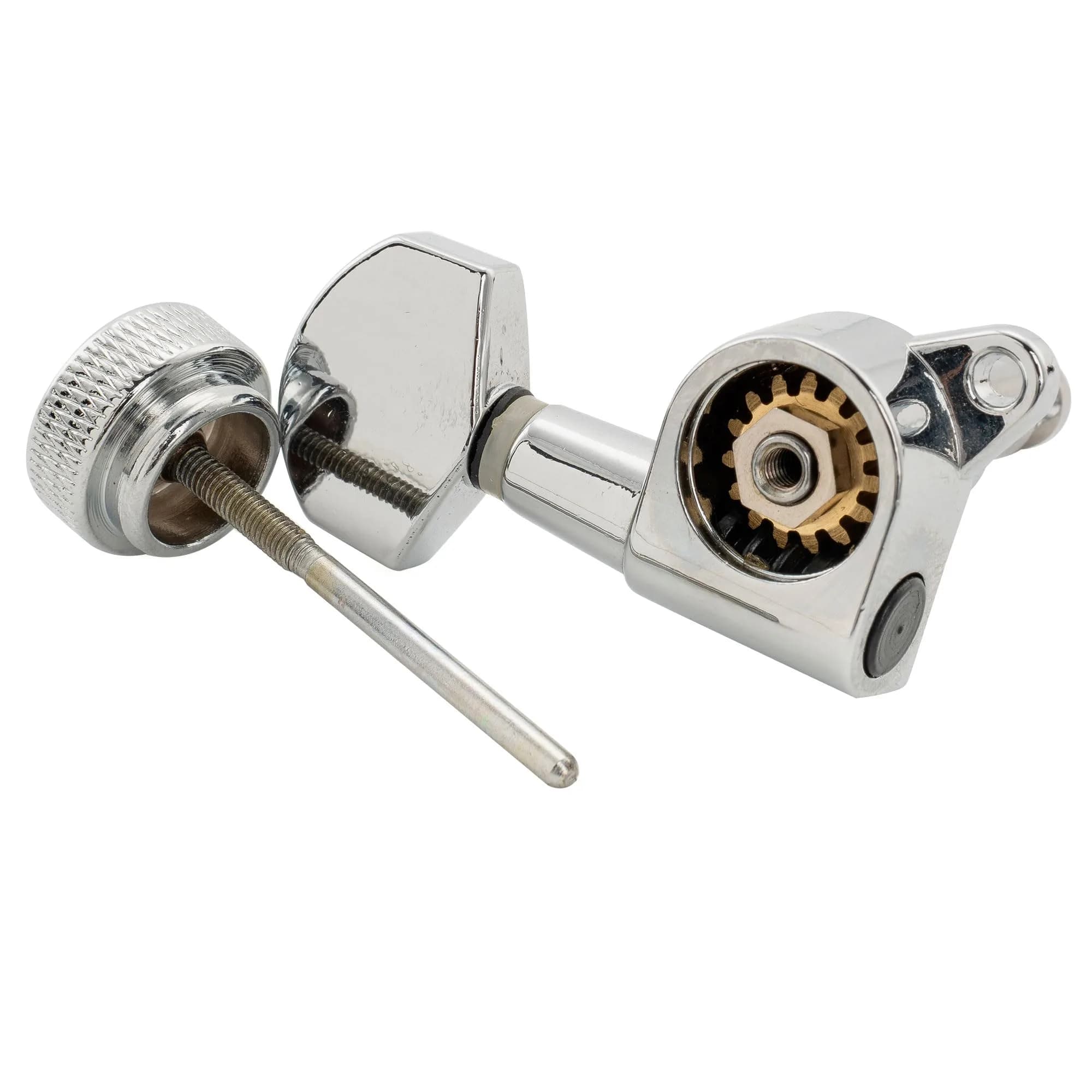 Musiclily Pro Single Locking Bass Side Tuner 15:1 Ratio Chrome | Fits Strat Tele Style Electric Guitar - view 6