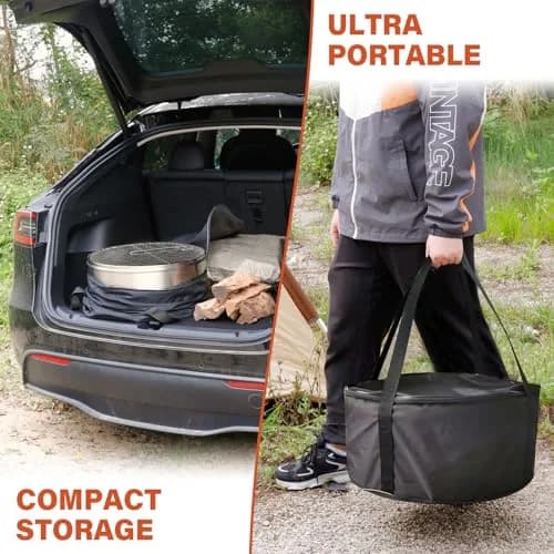 HGD 19.6 Inch Smokeless Firepit with Grill | Portable Wood Burning Outdoor Fireplace thumbnail 2