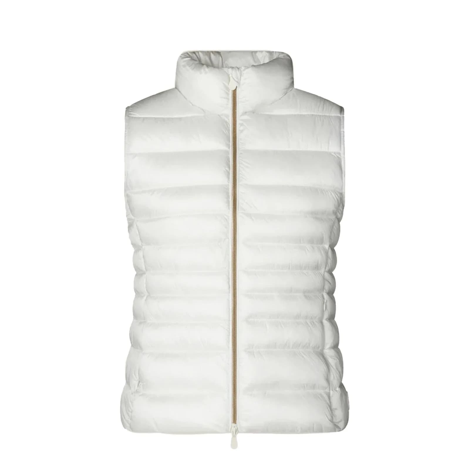 Save The Duck Women's Lynn Puffer Vest Off White Large/X-Large | Animal-Free Down Insulation, Water-Repellent