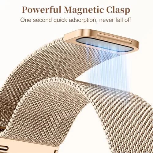 Getino Magnetic Floral Milanese Band for Samsung Galaxy Watch 9/8/8 Classic 40mm 44mm 46mm Rose Gold | Breathable Stainless Steel Strap thumbnail 4