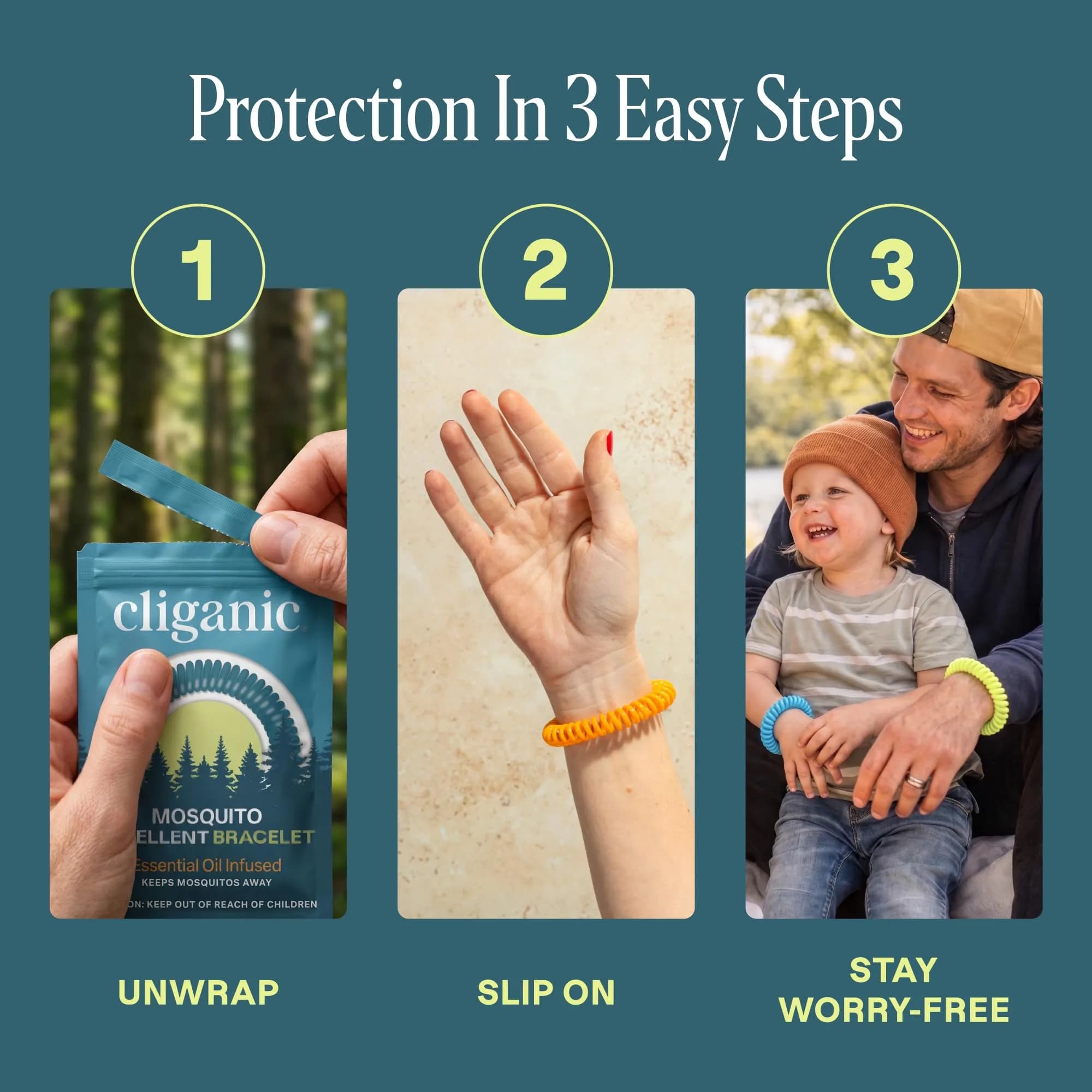 Cliganic 40 Pack Mosquito Repellent Bracelets — Natural DEET-Free Bands, Individually Wrapped - view 7
