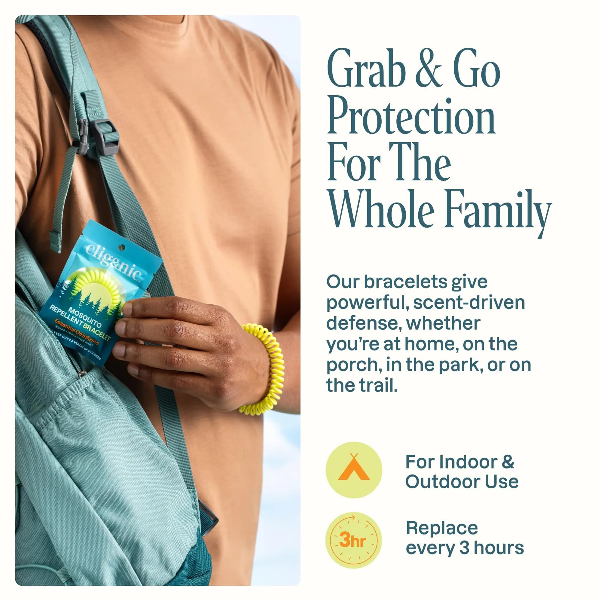 Cliganic 40 Pack Mosquito Repellent Bracelets — Natural DEET-Free Bands, Individually Wrapped - view 9