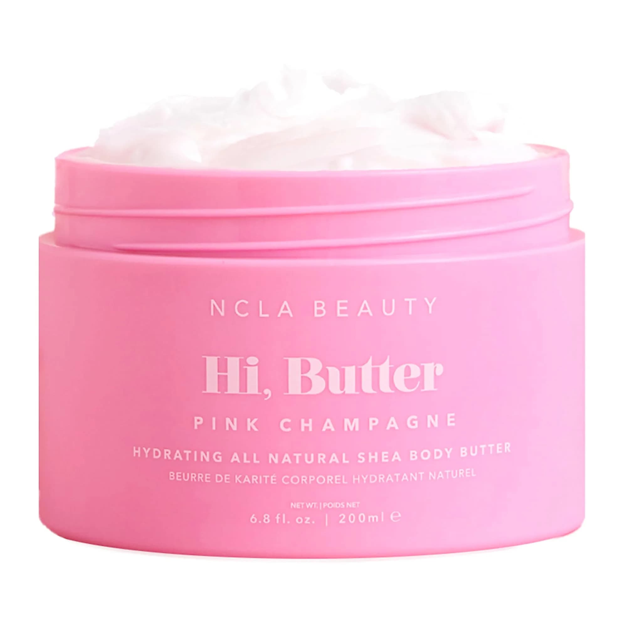 NCLA BEAUTY Hi Butter All Natural Body Butter - Pink Champagne 6.8 oz | Nourishing Vegan Moisturizer with Sunflower & Shea