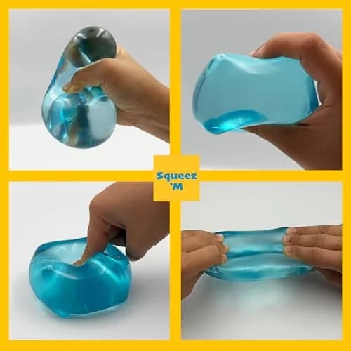 Squeez'M Big Block Premium Stress Cube 2 Pack, Blue & Pink 6.35cm (2.5in) | ASTM Certified Non-Toxic Sensory Toy thumbnail 3