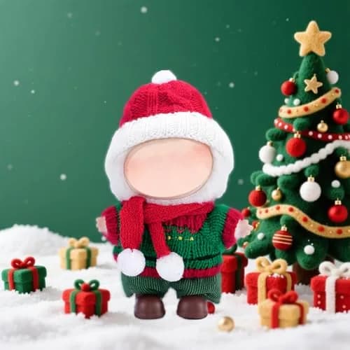 Eyancotoi 17cm Doll Christmas Clothes Set (Style 4) with Accessories | Cotton Blend, Hand Wash Only thumbnail 4