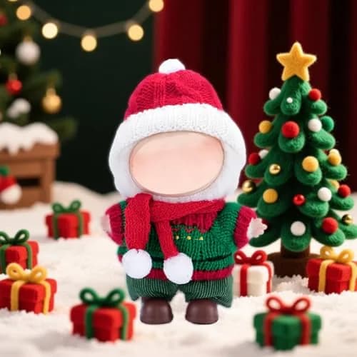 Eyancotoi 17cm Doll Christmas Clothes Set (Style 4) with Accessories | Cotton Blend, Hand Wash Only thumbnail 2