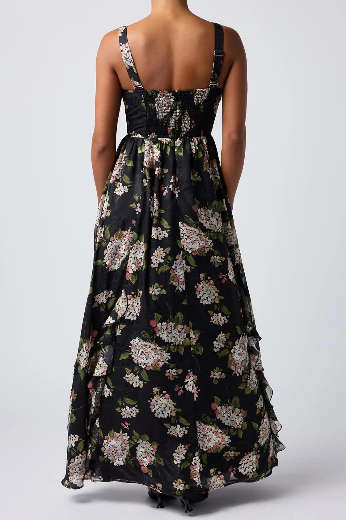 Lulus Morgana Cutout Floral Maxi Dress, Large | Elegant Floral Design with Adjustable Fit thumbnail 2