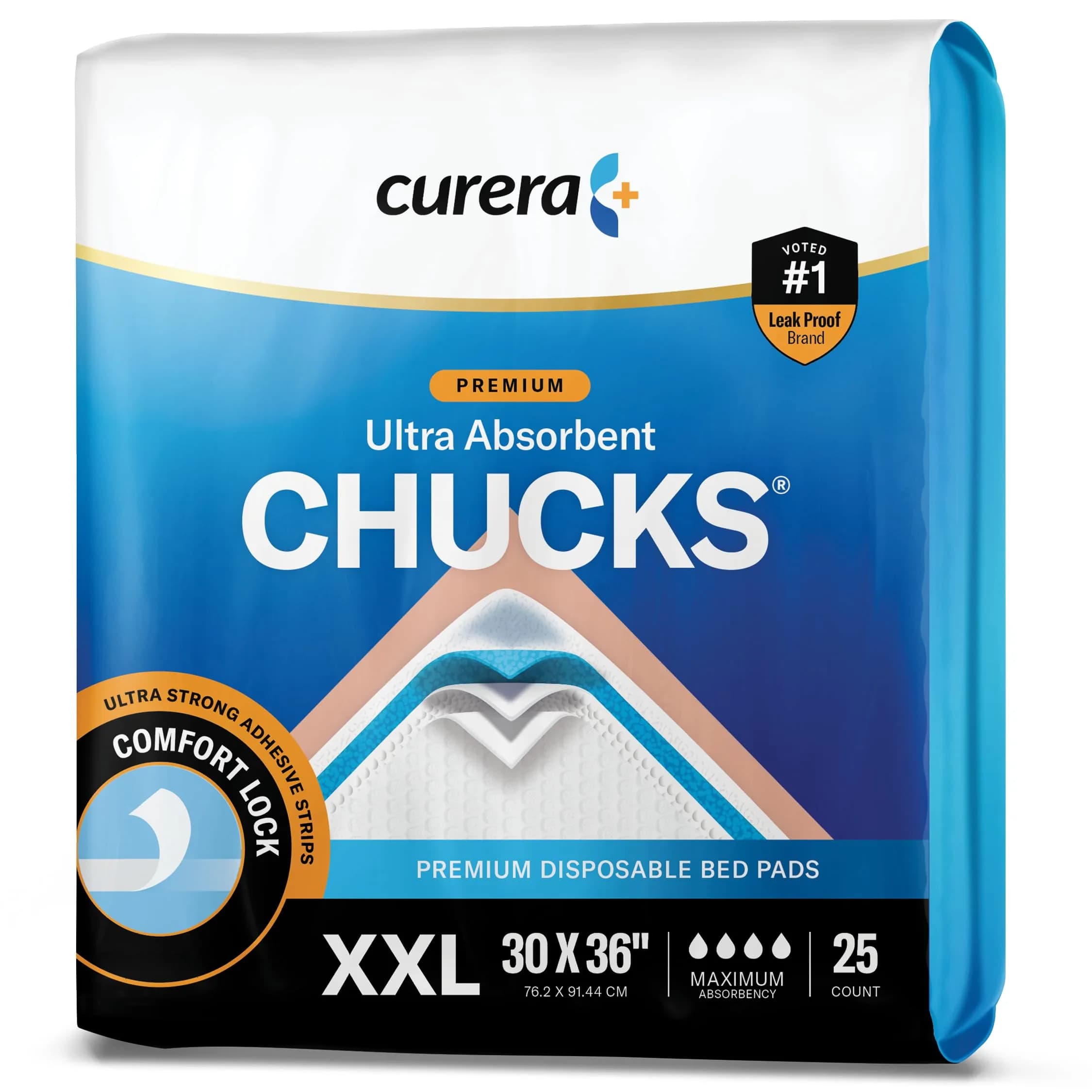 Curera Chucks Premium Disposable Underpads 30"x36" (25-Pack) | Hospital-Trusted Super Absorbent Protection - view 9
