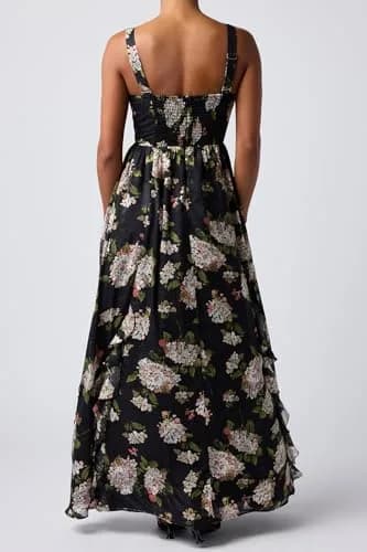 Lulus Morgana Cutout Floral Maxi Dress, Small | Elegant Floral Maxi for Weddings & Parties thumbnail 2