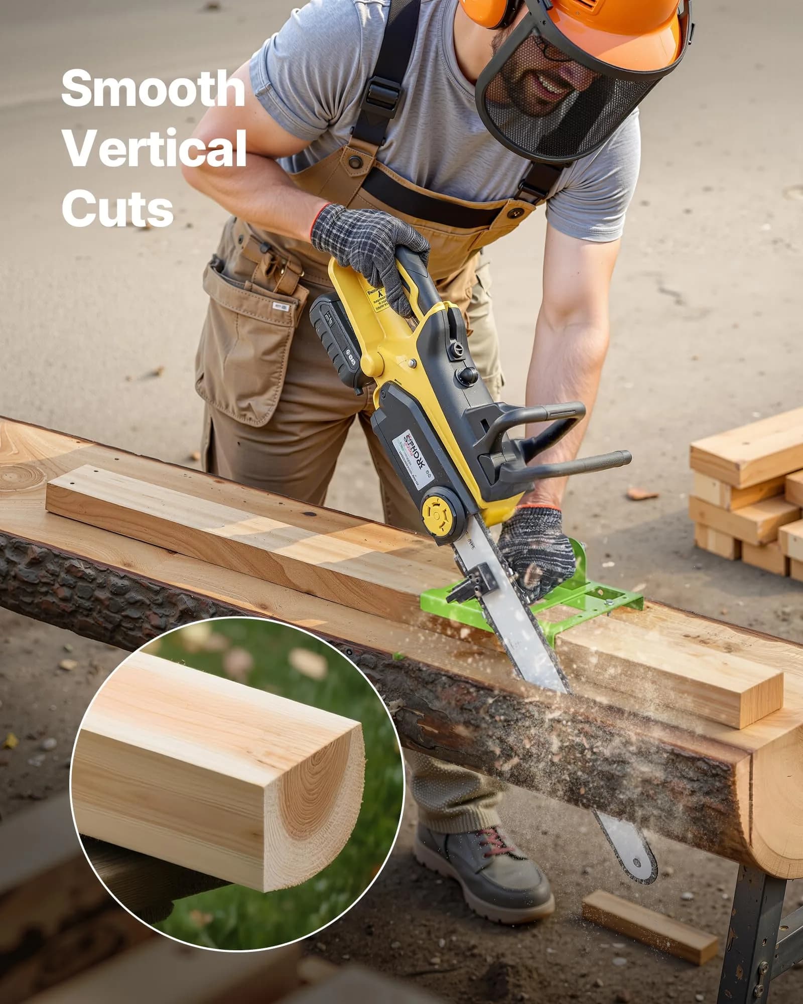VEVOR Chainsaw Mill 1.5 kg (3.3 lb) | Adjustable 2-6 inch Width Vertical Lumber Cutting Guide - view 3