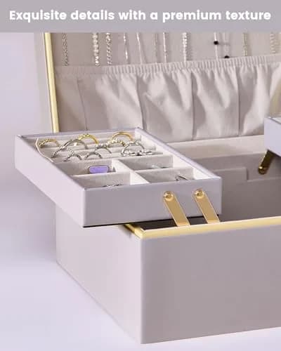 Lolalet 2-Layer Jewelry Organizer Box 24.2cm (9.53") | Foldable & Expandable Upper Storage thumbnail 5