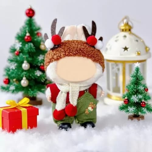 Eyancotoi 17cm Doll Christmas Clothes Set (Style 1) | Cotton Outfit Accessories for 17cm Dolls thumbnail 4