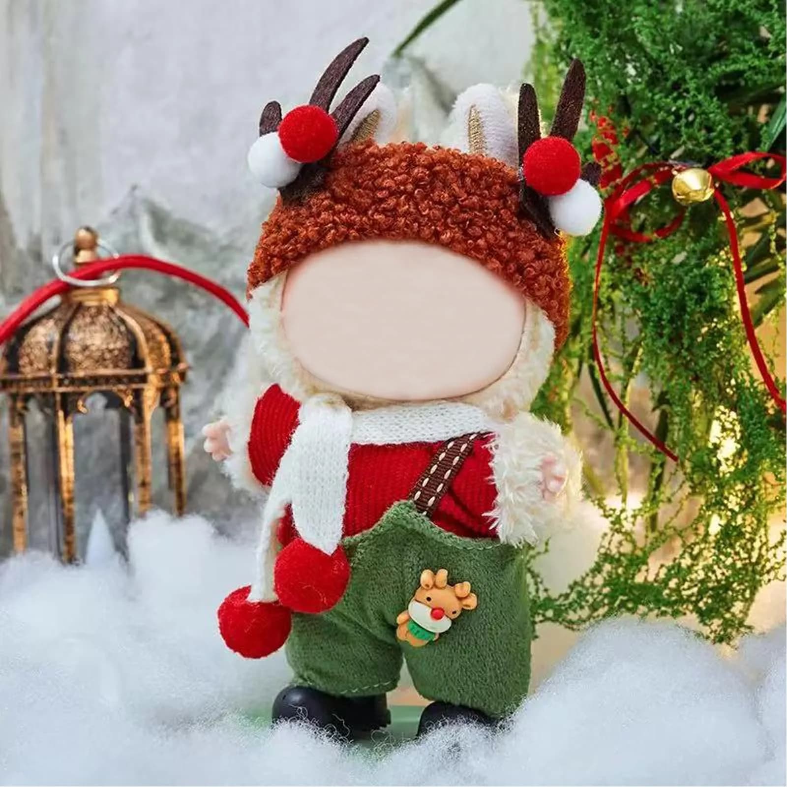 Eyancotoi 17cm Doll Christmas Clothes Set (Style 1) | Cotton Outfit Accessories for 17cm Dolls - view 3