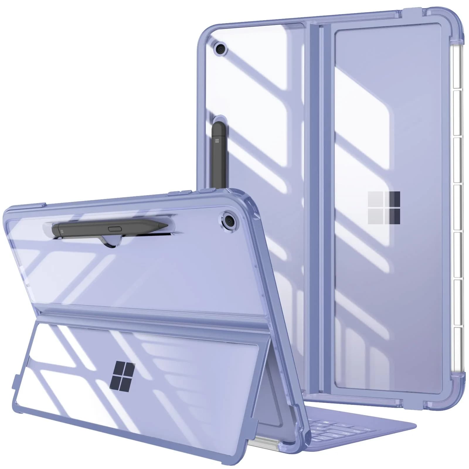 FINTIE Rugged Case for Surface Pro 12 Inch 2025, Gray | Multi-Angle Viewing & Shockproof Protection — Violet