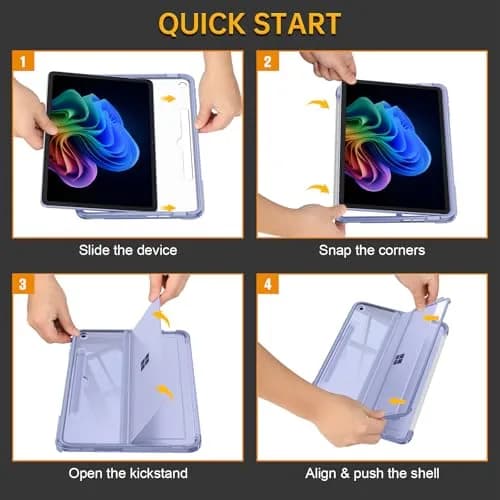 Fintie Rugged Case for Surface Pro 12 Inch 1st Edition 2025, Violet | Multi-Angle Stand, Type Cover Compatible, HD Clear, Shockproof, TPU Bumper, Hard Shell thumbnail 8