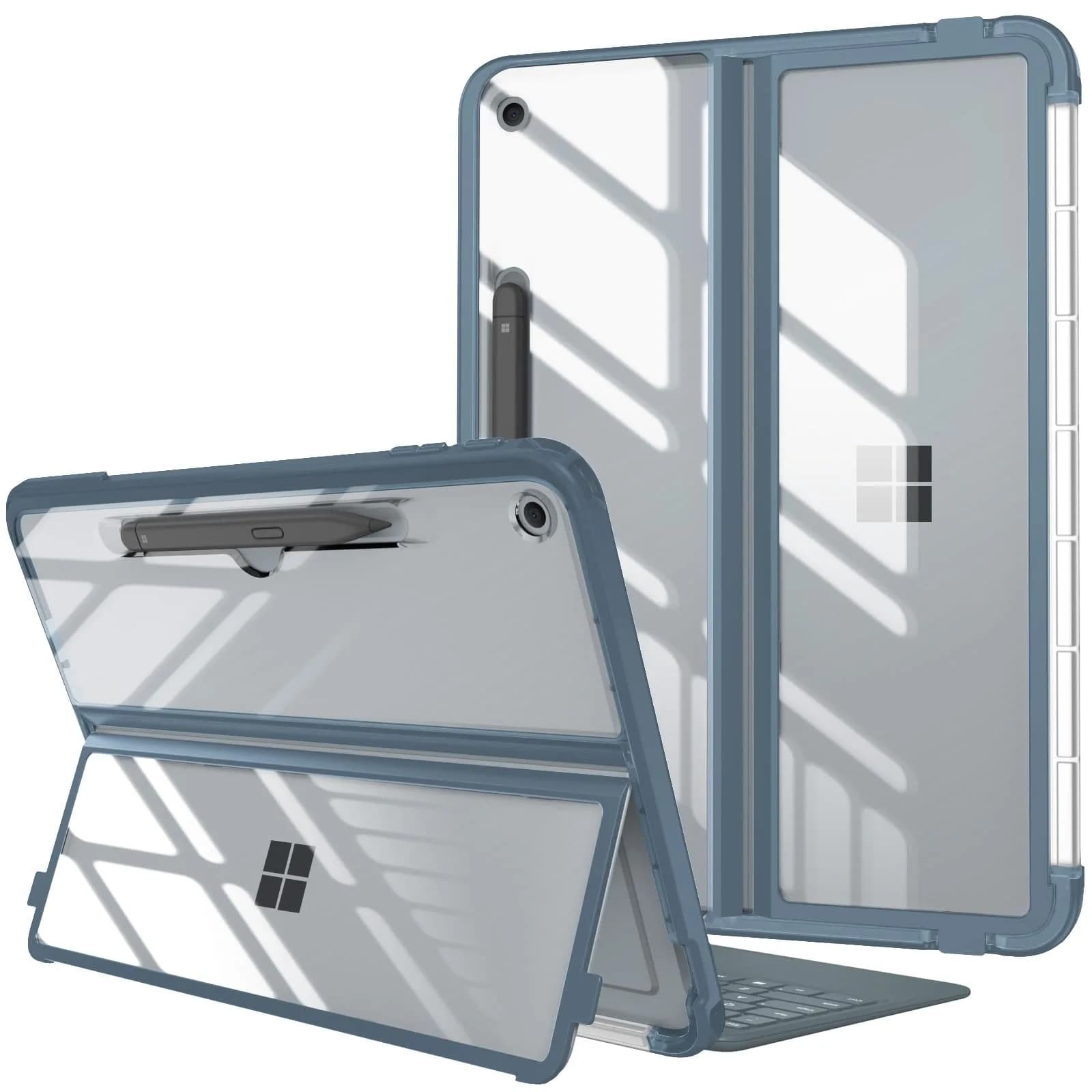 FINTIE Rugged Case for Surface Pro 12 Inch 1st Edition 2025, Ocean Blue | Shockproof, Multi-Angle Stand, HD Clear Shell — Ocean Blue