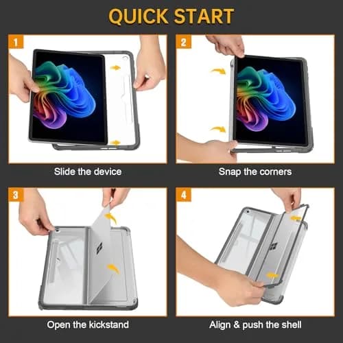 FINTIE Rugged Case for Surface Pro 12 Inch 2025, Gray | Multi-Angle Viewing & Shockproof Protection thumbnail 8