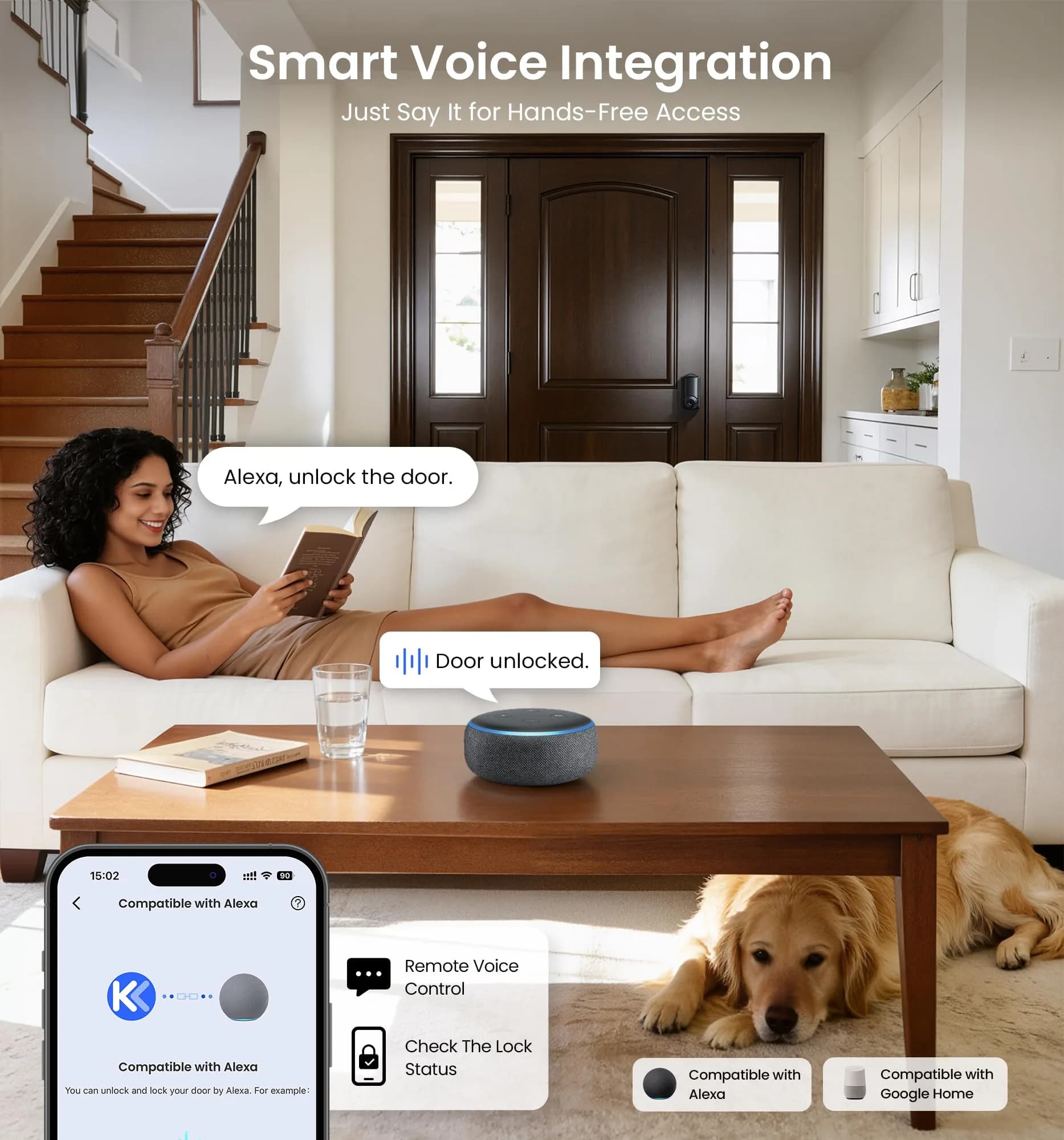Veise VE028 WiFi Fingerprint Smart Door Lock with Knob Handle, Matte Black 1.3 kg (2.87 lb) | Smart Remote Access & Voice Control thumbnail 9