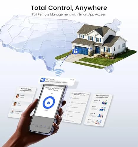 Veise VE028 WiFi Fingerprint Smart Door Lock with Knob Handle, Satin Nickel 2.82 lb (1.288 kg) | Remote App, Voice Control, Keyless Entry thumbnail 4