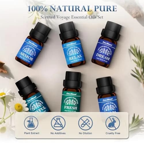 Éclat Naturel Essential Oil Set, 6 x 10ml | Aromatherapy & DIY Blends for Home & Crafts thumbnail 2