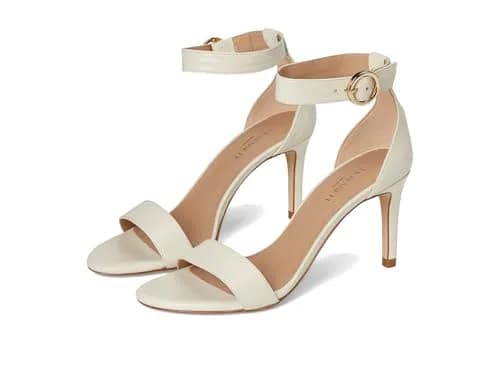 L.K. Bennett Ivy Single Strap Sandals Ecru 10 Medium | Elegant 80mm Stiletto Heel thumbnail 1