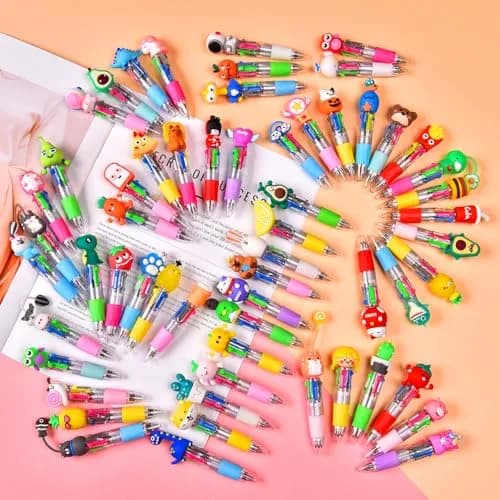 BIMORITA 4-in-1 Mini Multicolor Ballpoint Pens | Pack of 60 Cute Cartoon Pens for Party Favors & School Gifts thumbnail 5